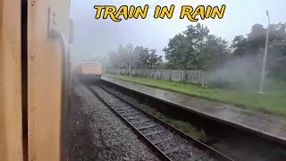 Train Crossing In Heavy Rain  WAP1  Konkan Railway  Goa  Indian Railways [upl. by Nerwal]