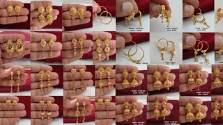 latest gold earrings designs long earrings stud earrings designs 2024 with price  new earrings [upl. by Yelssew]