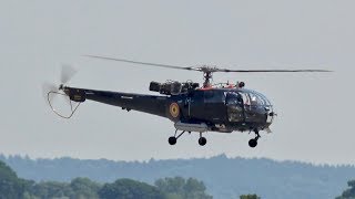 Aerospatiale SA316B Alouette III Belgian NAVY arrival at RNAS Yeovilton Air Day 2018 [upl. by Egrog]