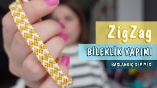 Zigzag Desenli Arkadaşlık Bilekliği Yapımı  Yeni Başlayanlar İçin Şablon Okuyarak Bileklik Yapımı [upl. by Rachel]