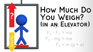 Calculate Normal Force amp Scale Reading in an Elevator  Apparent Weight vs Gravity [upl. by Eugirne]