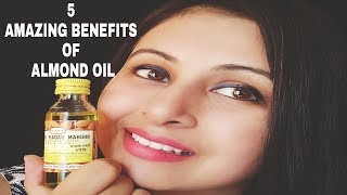 SWEET ALMOND OIL 5 AMAZING BENEFITS  ROGAN BADAM FOR FACE AND HAIR  kaurtips [upl. by Rush]