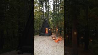 Tiny AFrame Cabin in a Tiny Home Village w 20 Cabins Airbnb Tour [upl. by Orianna]