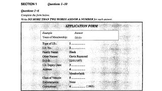 APPLICATION FORM  YEARS OF MEMBERSHIP  IELTS LISTENING TEST WITH ANSWERS [upl. by Horatia]