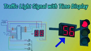 Traffic light signal with time display  Smart traffic signal  traffic signal using atmega8 [upl. by Ytsihc714]