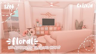 Bloxburg  Aesthetic Floral Home  NoAdvanced Placing  Interior  House Build  120k [upl. by Lucila]