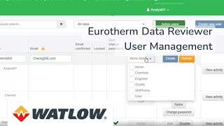 Eurotherm Data Reviewer User Management [upl. by Grigson]