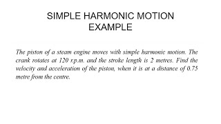 simple harmonic motion  Example [upl. by Kcirdnekel]