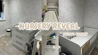 Neutral Nursery Reveal for baby girl UK Small nursery layout [upl. by Nelhsa]