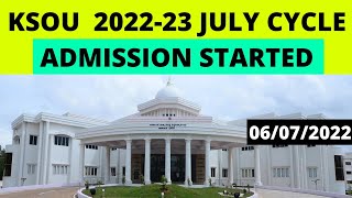 KSOU 202223 July cycle admission started  KSOU New notification to students [upl. by Arrait]