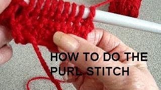 PURL STITCH LEARN HOW TO KNIT Video lessons [upl. by Aerdnuahs]