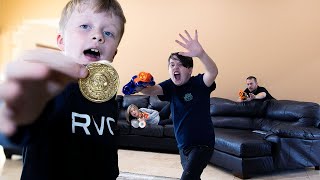 The Coin Heist Ethan and Cole Nerf Battle Vs Parents In Real Life [upl. by Leveroni]