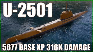 German Submarines U2501 World of Warships Wows Sub Gameplay Guides [upl. by Niamert]