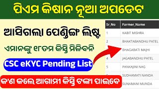 Pm Kisan Village Wise Ekyc Pending List Check ONLINE  Pm Kisan Ekyc Pendency Report Update  Odia [upl. by Htepsle]