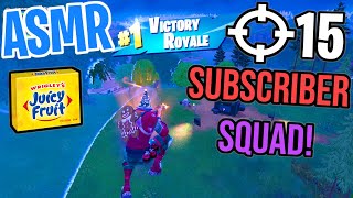 ASMR Gaming 😴 Fortnite Subscriber Squad Relaxing Gum Chewing 🎮🎧 Controller Sounds  Whispering 💤 [upl. by Nylecyoj649]