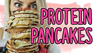 Die BESTEN Protein Pancakes der Welt  Fitness Rezepte für Muskeln 😜 [upl. by Margot]