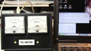 CPUMemory Usage Analog Meter driven by Arduino [upl. by Ilona]