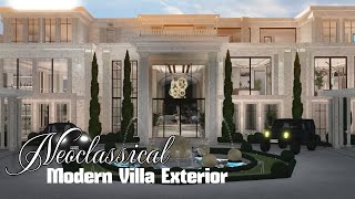 Bloxburg  Neoclassical Modern Villa Exterior  Speed Build [upl. by Putnem]