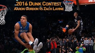 Zach LaVine and Aaron Gordons AWESOME 2016 Slam Dunk Duel [upl. by Ecirtnahc708]