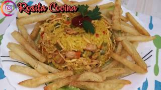 Receta Para Hacer Arroz Con Pollo Colombiano  ARROZ CON POLLO Y SALCHICHAS [upl. by Adnulahs]