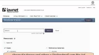 Locating Singapore Case Law Using Lawnet 2015 [upl. by Enirac]