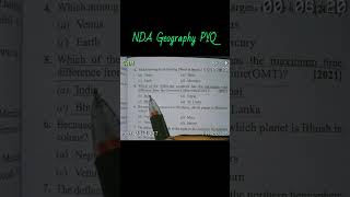 NDA PYQ Geography  Planets latitude and longitude ndaprepration ndaexam ndapreviousyear [upl. by Veal]