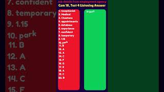 Jobs detail from employment agency listening Answer  YT short  Viral  cam 18 test4 [upl. by Drye442]