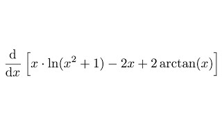 Derivative of xln1x2  2x  2arctanx [upl. by Reine]