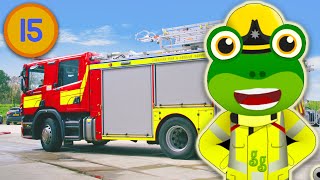 Geckos Emergency Fire Truck Rescue  Geckos Real Vehicles  Educational Truck Videos For Kids [upl. by Kenon]