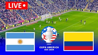 ⚽LIVE ARGENTINA VS COLOMBIA  Copa America 2024  Match Live Now  PES 21 Simulation [upl. by Asirahc]