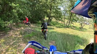 Crashing in under a minute Ridge MX Woods loop Lap 3 RM85 KTM 250XCW CRF250X amp YZ250X 9124 [upl. by Woehick]