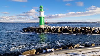 Germany Warnemünde  beach under snow 4k [upl. by Aseek273]