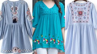 outstanding and unique vintage style casual wear embroidered tunic shirtsTunic Tops design and idea [upl. by Oicapot]