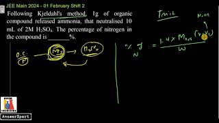 Following Kjeldahls method 1g of organic compound released ammonia that neutralised 10mL of 2M H2 [upl. by Enymsaj]