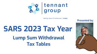 Lump sum withdrawal tax tables from SARS for 2023 Tax Year presented by Marvin Mashwayi [upl. by Lanod]