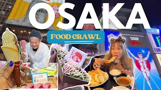 Osaka Food Exploration  MustTry Dishes streetfood dotonbori [upl. by Bocoj522]