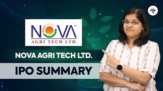 Nova Agri Tech Limited  IPO Summary  CA Rachana Ranade [upl. by Yraunaj]