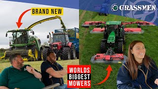 WORLDS BIGGEST MOWER A NEW HARVESTER WITH NO AD BLUE AND A MERGER BARN SILAGE FIRST CUT 2023 [upl. by Neeli]