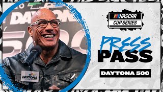 Dwayne The Rock Johnsons full press pass interview from Daytona  NASCAR [upl. by Ahsekahs]