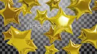 Golden Star Balloons  Background Footage [upl. by Ailedroc]