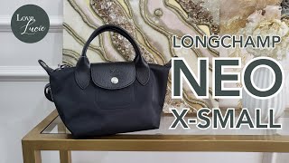 THE BAG REVIEW LONGCHAMP NEO XS  DIFFERENCE WITH ENERGY  WHAT FITS [upl. by Adar]