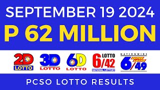 Lotto Result Today 9pm September 19 2024  PCSO Complete [upl. by Fedora]