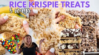 Rice Krispie Treats Recipes 5 ways  chocolate peanut butter banana cake batter and Disney [upl. by Oriel965]