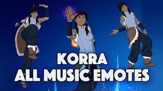 Korra Dances All Emotes That We Have  FORTNITE x AVATAR [upl. by Leibrag772]