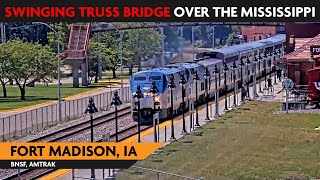 Fort Madison Iowa USA  LIVE RAILCAM  Virtual Railfan [upl. by Noicnecsa]