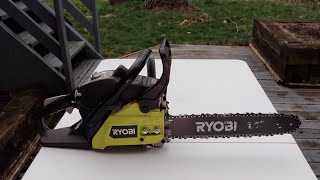 Ryobi Chainsaw  Replacing Saw Chain [upl. by Arraeit]