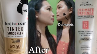 KOJIE SAN TINTED SUNSCREEN VS LUXE ORGANIX TINTED SUNSCREEN [upl. by Engud382]