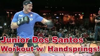 UFC 166s Junior Dos Santos Shows Off Some Heavyweight Handsprings completeunedited 20min workout [upl. by Hylan]