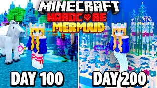 I Survived 200 Days as a MERMAID in Hardcore Minecraft Heres What Happened [upl. by Loesceke]