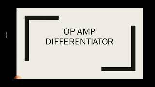 opamp Differentiator in Malayalam [upl. by Nalliuq]